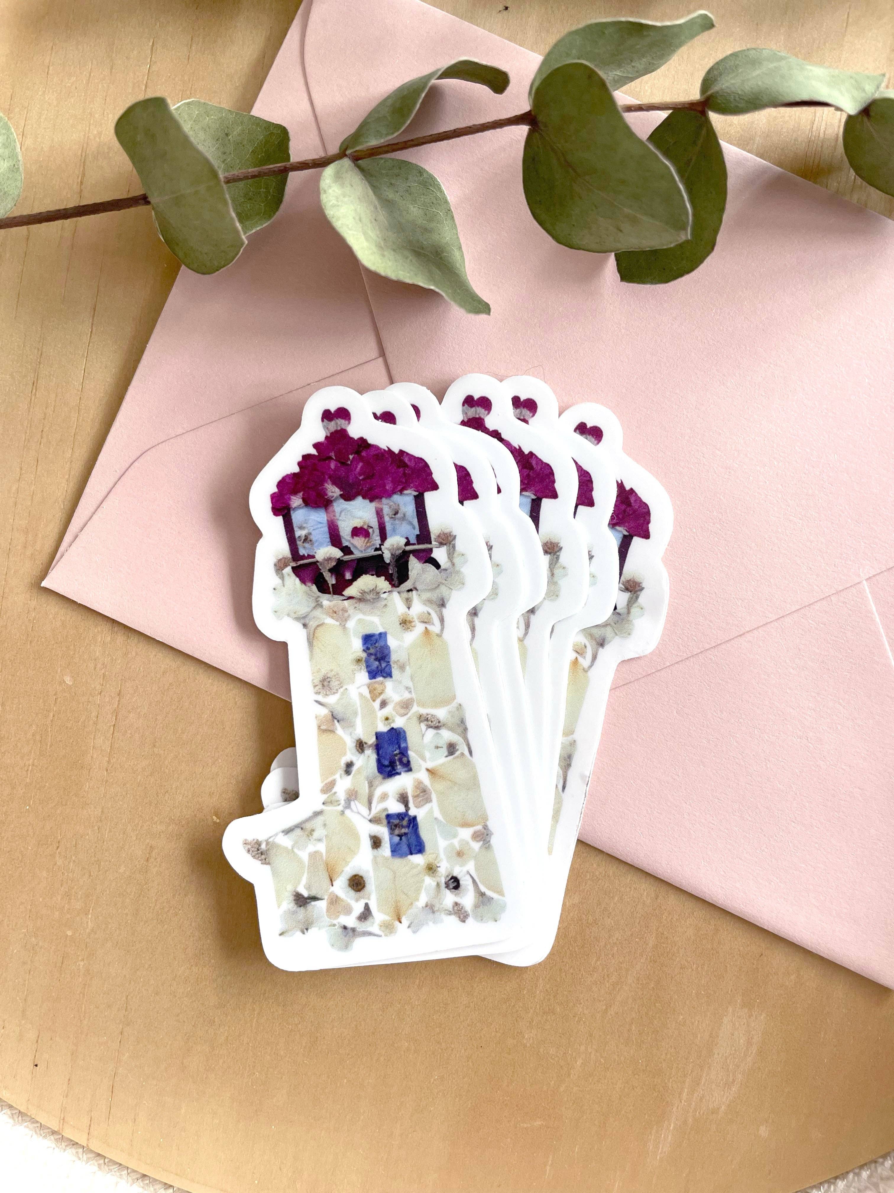 Seek & Bloom Creative Co. - Vente Autocollant - Fleurs pressées du phare, Autocollant 3"1
