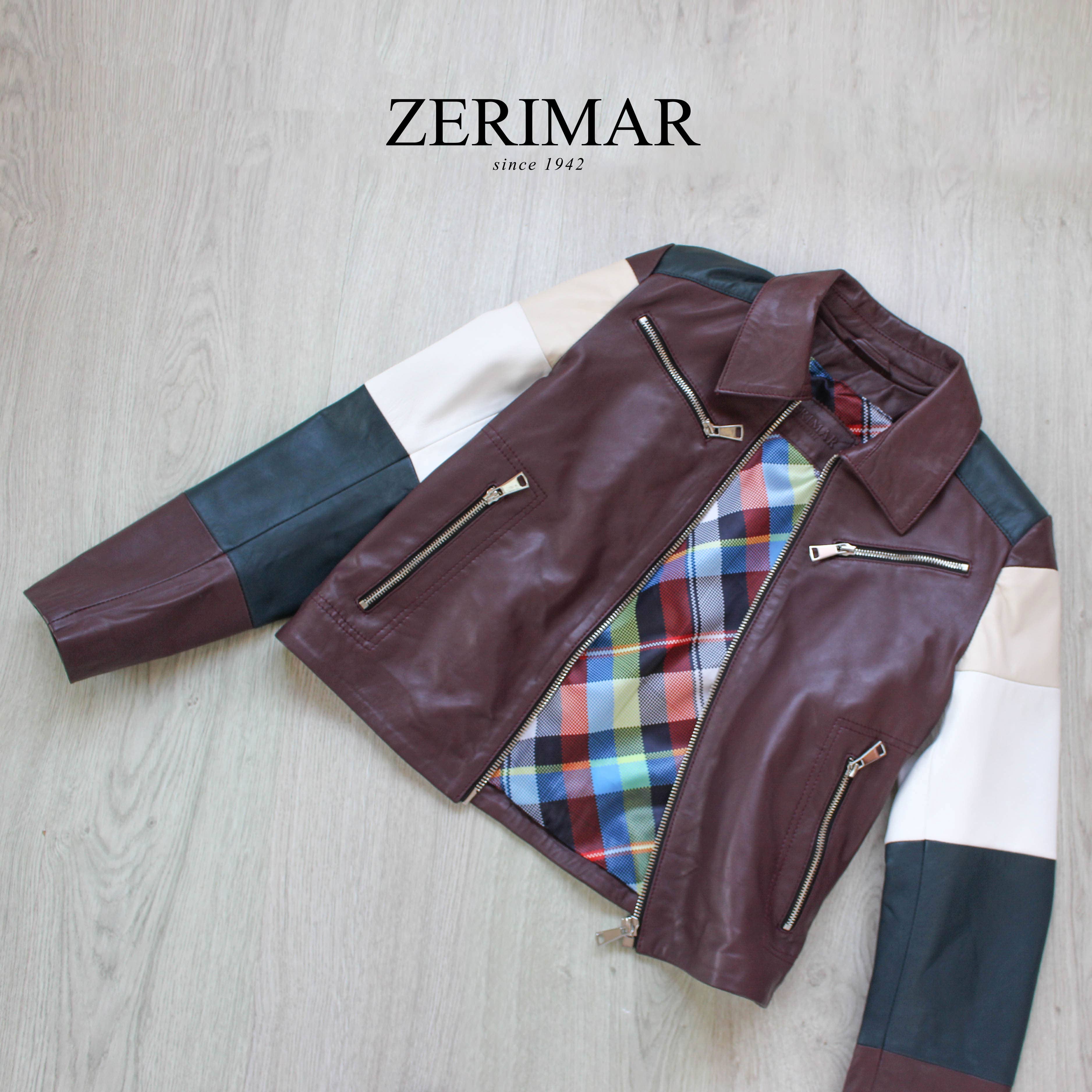 Multicolore Veste en cuir véritable Zerimar – Élégante et intemporelle pour femmes en vente sur Faire3