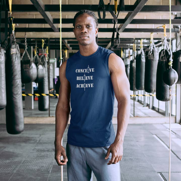 Konzipieren Glauben Erreichen Herren Muskel Tank Top für den Großhandel von Trader Lifestyle