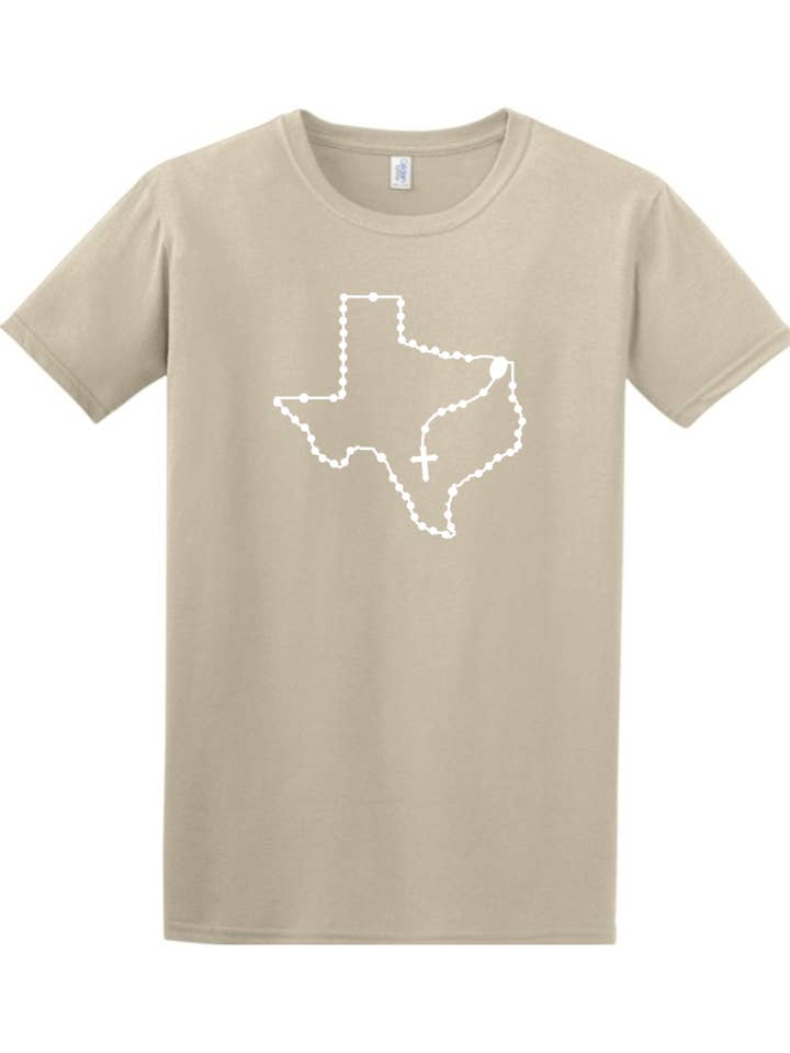 Texas Catholic Rosary Adult T-shirt for wholesale by Sock Religious