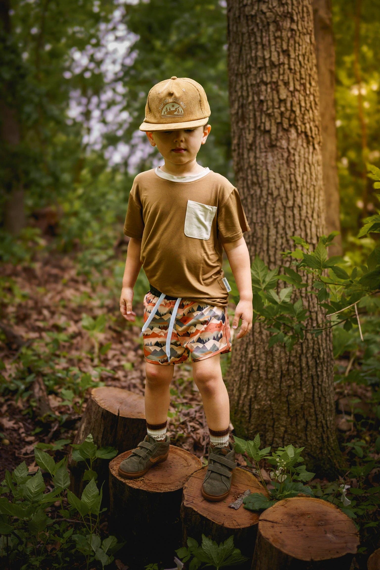 Keep the Littles Wild - Wholesale T-Shirt - Kids - Brown pocket bamboo1