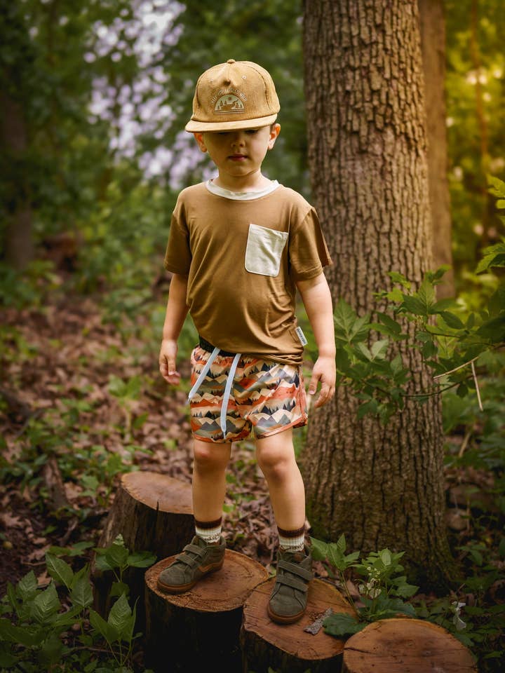 Keep the Littles Wild - Wholesale T-Shirt - Kids - Brown pocket bamboo1
