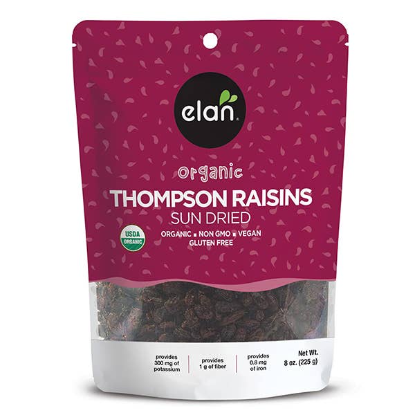 Elan - Wholesale Dried/Dehydrated Fruit - Elan Organic Sun-Dried Thompson Raisins - Gluten Free Vegan