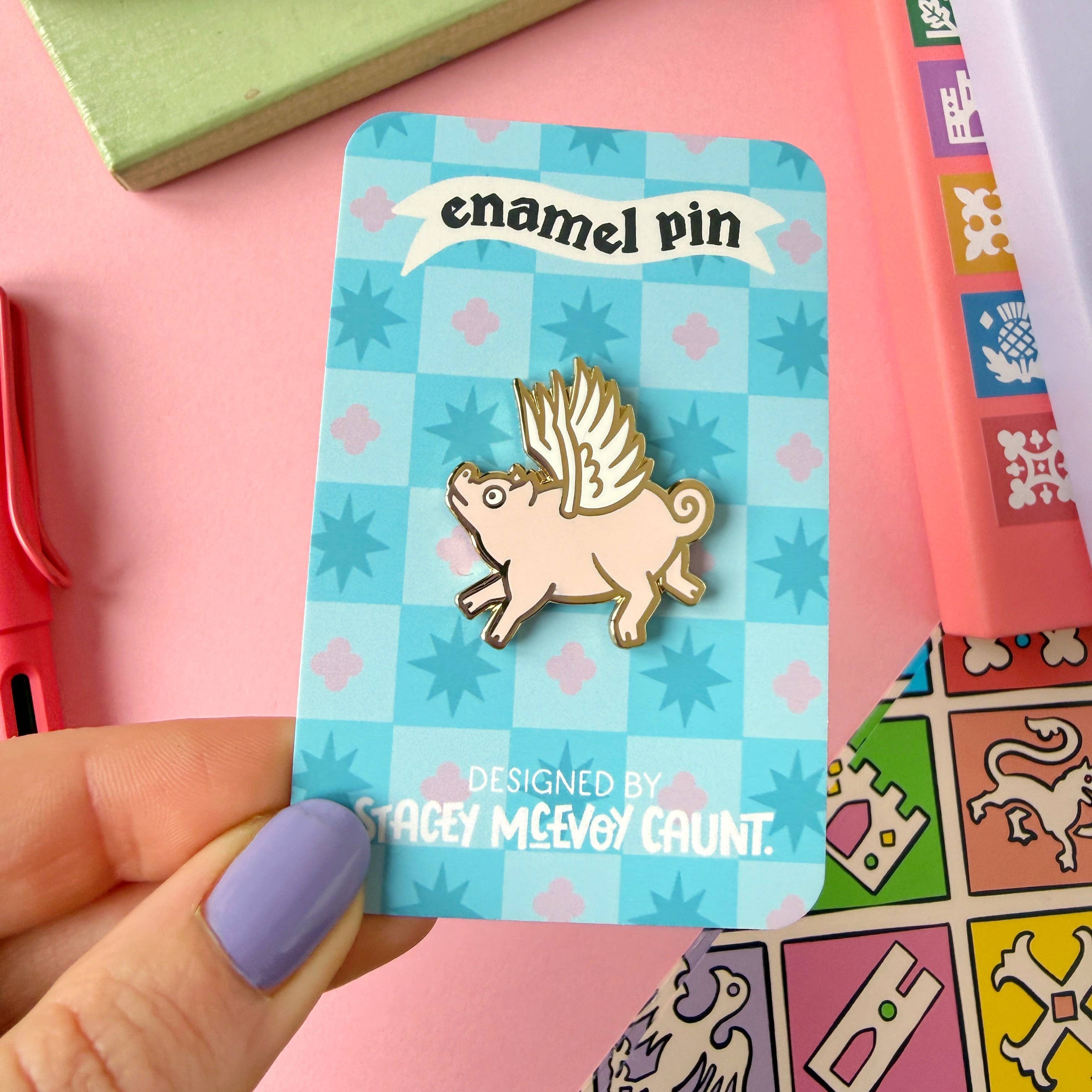 Stacey McEvoy Caunt - Wholesale Lapel Pin/Button - Flying Pig Enamel Pin0