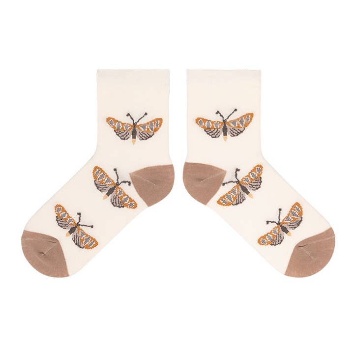 Personalized flower and butterfly illustration socks for wholesale by Tourtiwi