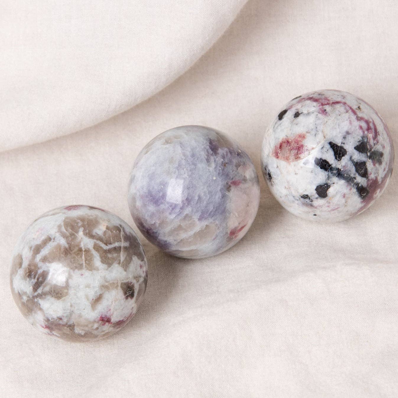 Tiny Rituals - Wholesale Spiritual Stone/Crystal - Plum Tourmaline Sphere with Tripod - AAA Premium Quality2
