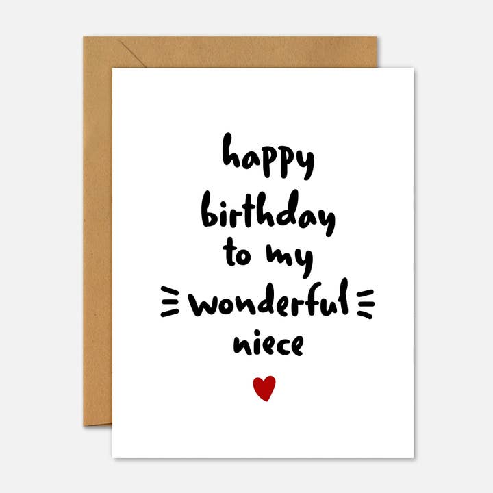 Happy Birthday To My Wonderful Niece Birthday Card for wholesale by Footnotes