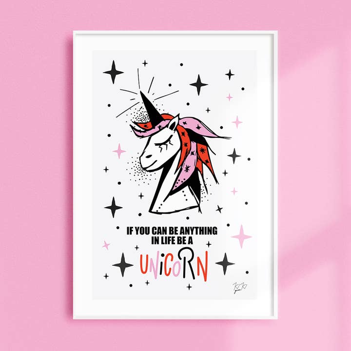 Objetivos de Vida de Unicornios - Lámina Ilustrada por Kiki Gunn para venta al por mayor de Kiki Gunn