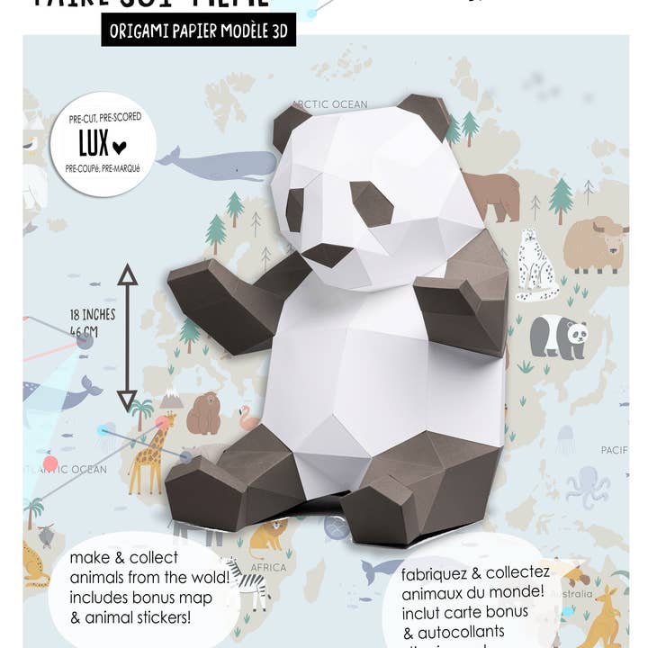 Sofs Designs – Engroshandel DIY-hobbysæt – DIY Panda 3D LUX papir origami modelsæt4