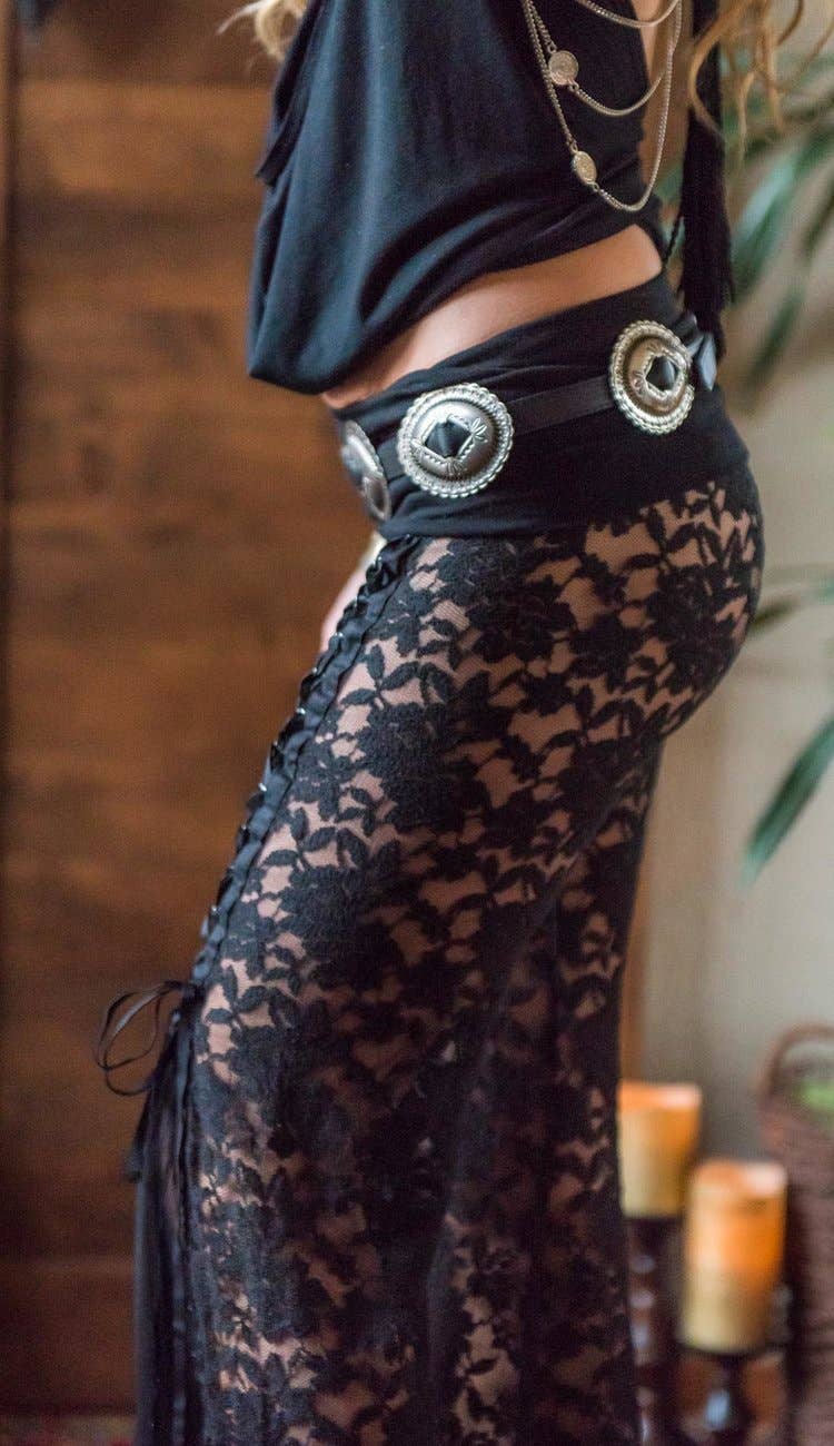 Temple Ro - Wholesale Pants - Women's - THE HENDRIX LACE PANT - BLACK4