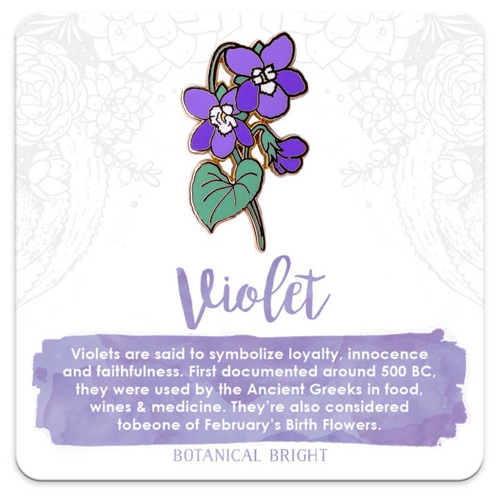 Violet Enamel Pin for wholesale by Botanical Bright
