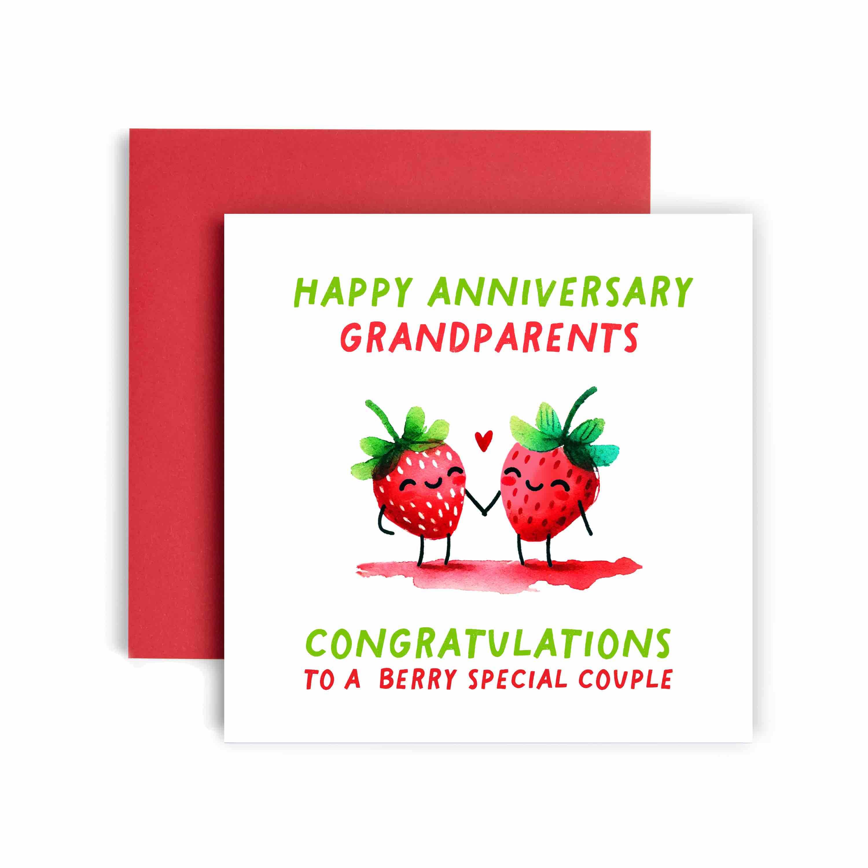 Huxters - Wholesale Anniversary Card - Berry Special Couple Grandparents Anniversary Card