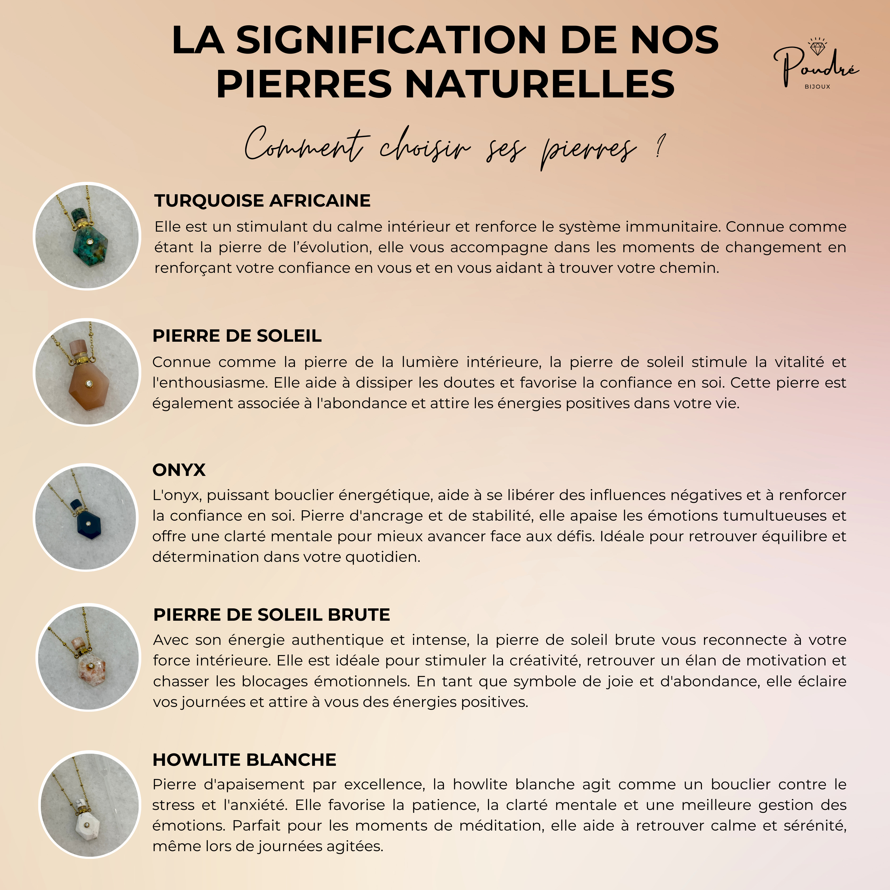 Poudre Bijoux - Wholesale Pendant/Charm Necklace - Katarina Necklace in Natural Stone7