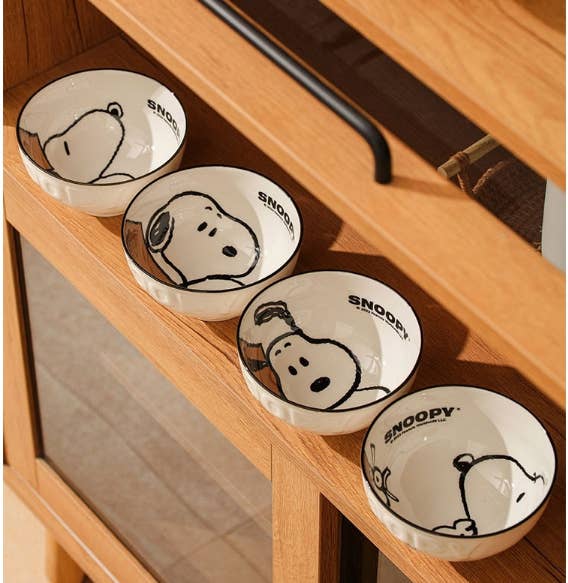 K-Wonderland - Wholesale Bowl - Snoopy Daily Kitchenware Ceramic Bowl 4PCS Gift Box SET6