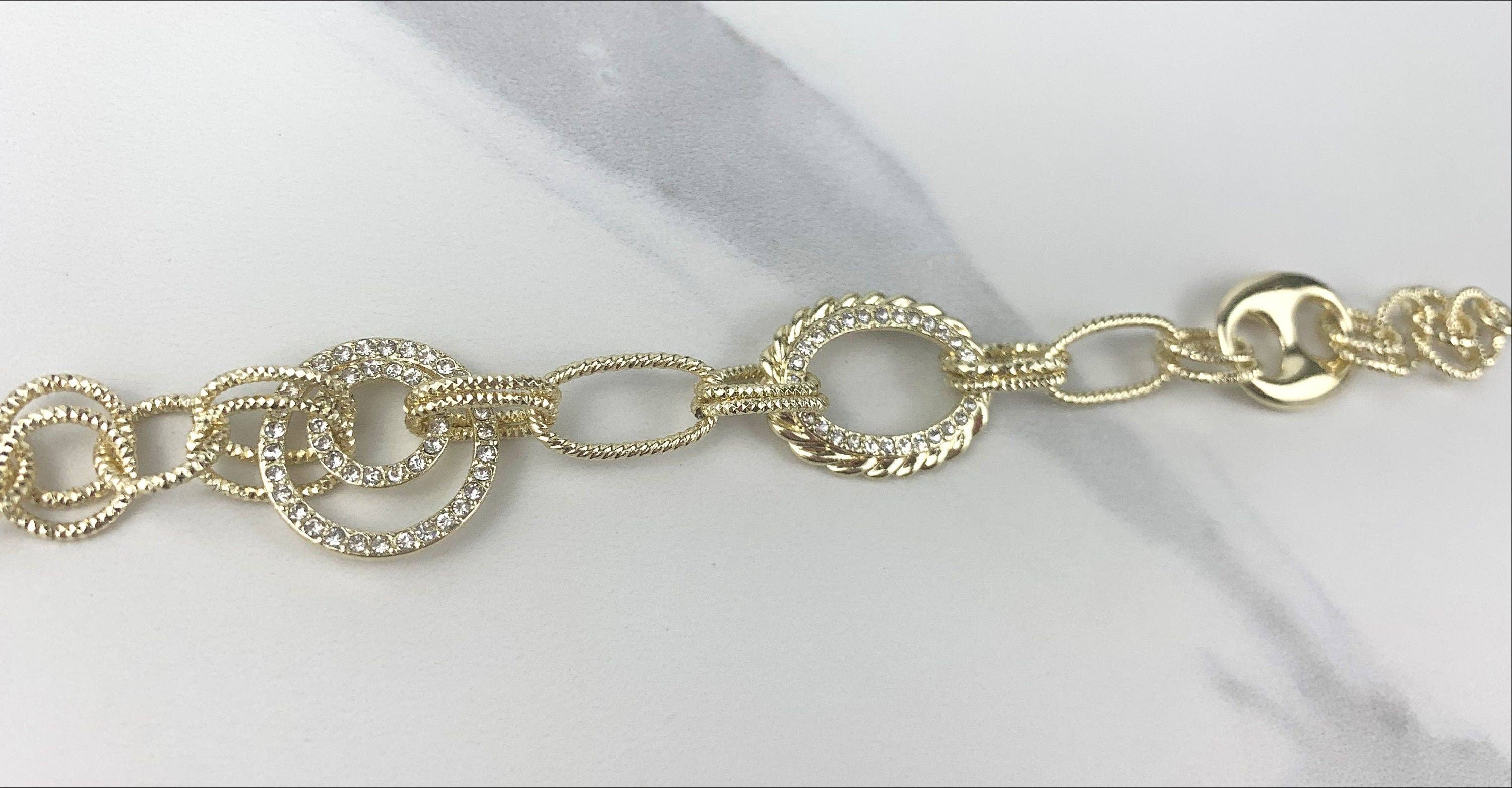 DIJU Jewelry - Wholesale  - 18k Gold Filled Cubic Zirconia Fashion Charms Bracelet Wholesale Jewelry Making Supplies3