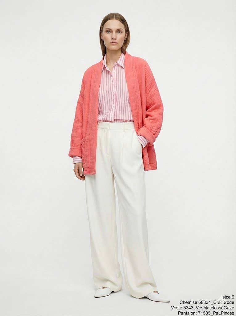 Mimi & Gogo - Vente Veste – femme - Veste matelassée en gaze de coton @5343_VesMatelasséGaze17