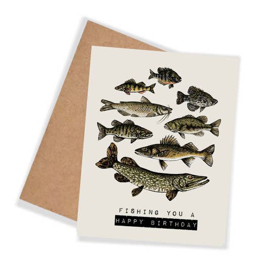 Fishing You A Happy Birthday Card for wholesale by Nature Walk
