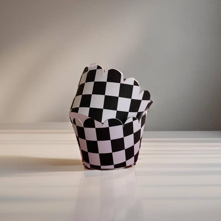 Uncouth Coco - Wholesale Cupcake/Muffin Liner - Black & White Checkered Cupcake Wrappers And Liners0