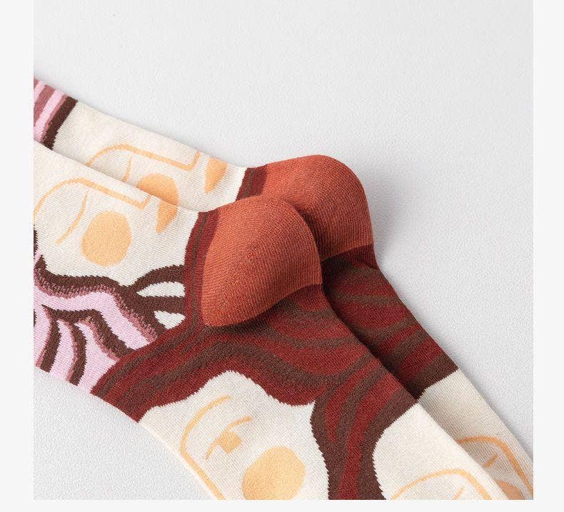 Tourtiwi - Vendita all'ingrosso Calzini - Unisex - Calzini retrò personalizzati in cotone calze mid-tube7