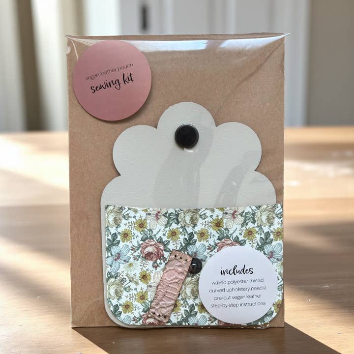 Sewing Kit - Vegan Leather Pouch - Beautiful Blooms for wholesale by Lizabell Studio