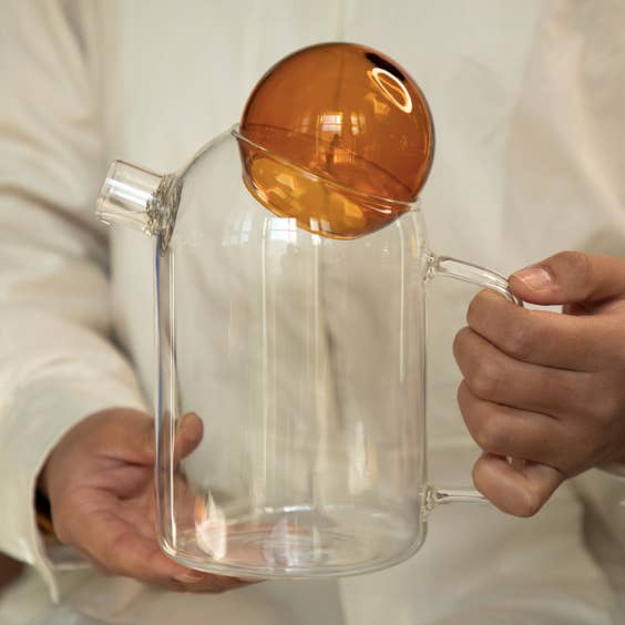 IVORE.GROUP (We cover All Import duty) - Wholesale Tea Pot - Glass Pitcher Teapot with Cup Lid (1200ml)1