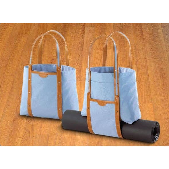 Convertible Tote (Blue / Tan) for wholesale by Crescent Moon Yoga
