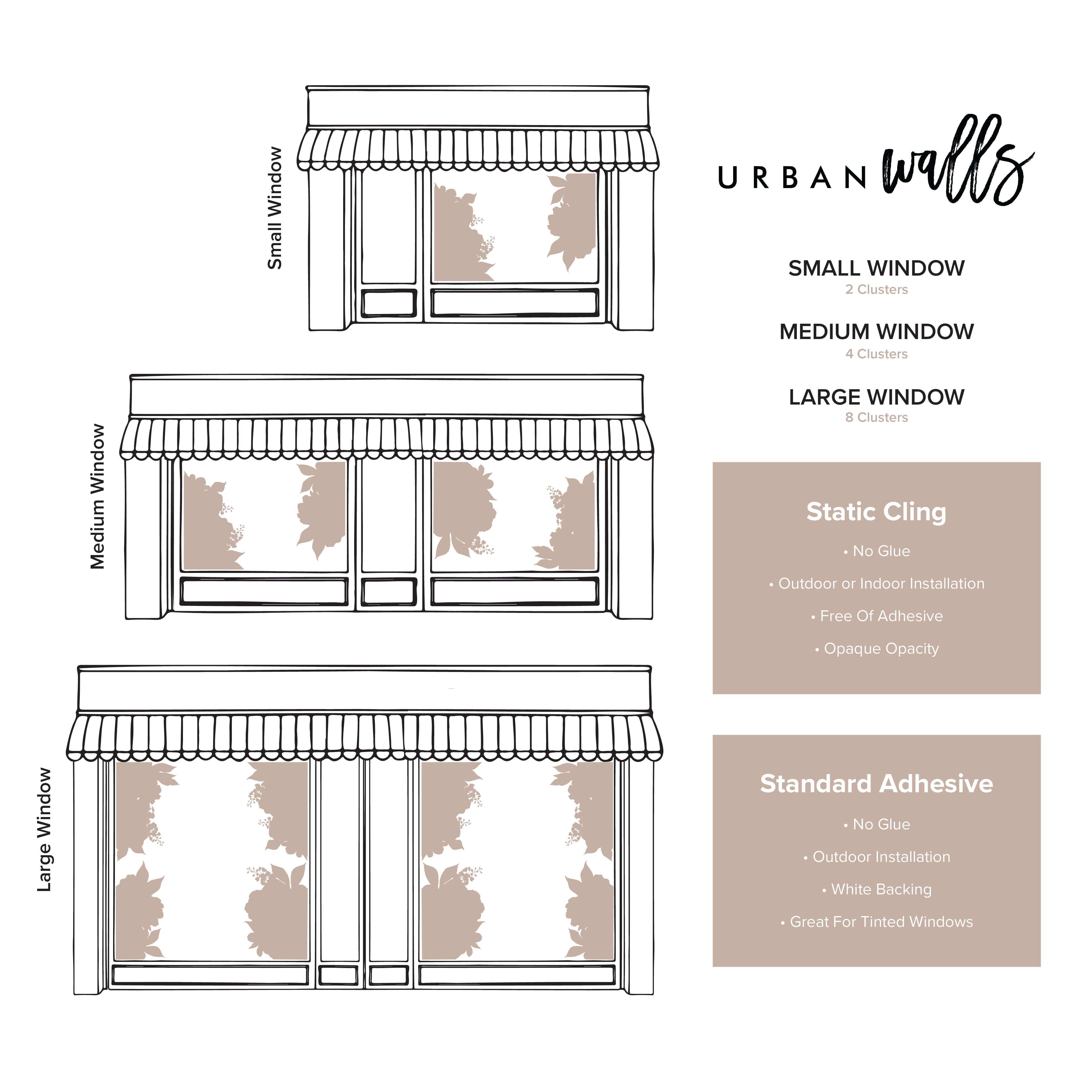 Arc-en-ciel Autocollants vintage fleuris pour fenêtres en vente sur Faire8