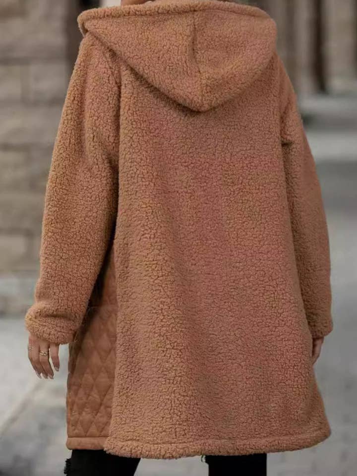 safistyle - Wholesale Coat - Women's - Loose-Fit Hooded Zipper Fleece Coat2