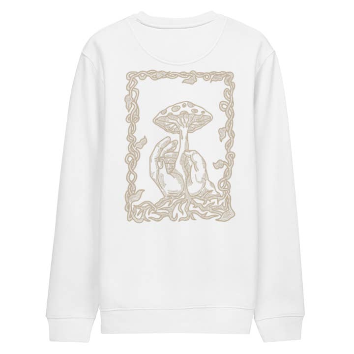 Sudadera unisex Karleth Mushroom, blanco/negro para venta al por mayor de Bønita Clothing