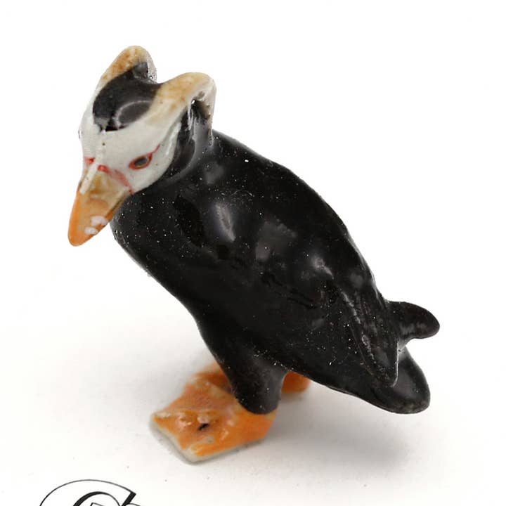 Sea Parrot Tufted Puffin Porcelain Miniature for wholesale by Little Critterz