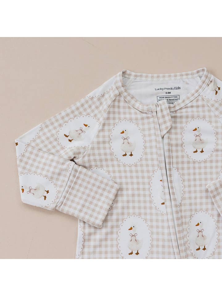 Lucky Panda Kids - Wholesale Jumpsuit - Baby - Bamboo Zip Romper | Gingham & Goose8