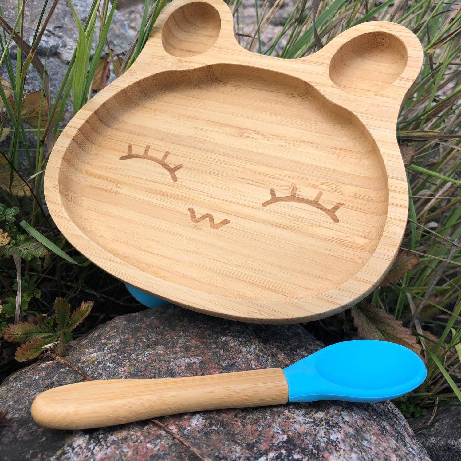 Summerville organic - Wholesale Dinnerware Set - Kids & Baby - Kids Bamboo Tableware Rabbit Blue2