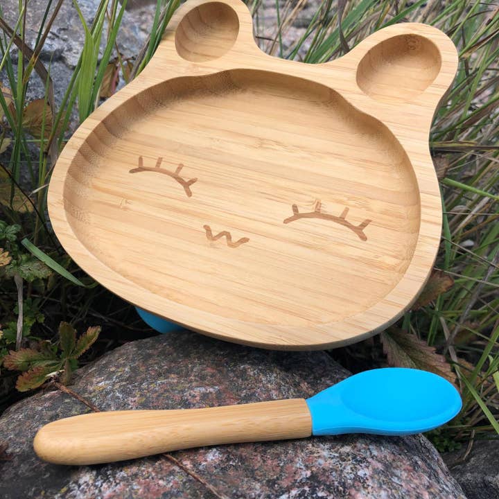 Summerville organic - Wholesale Dinnerware Set - Kids & Baby - Kids Bamboo Tableware Rabbit Blue2
