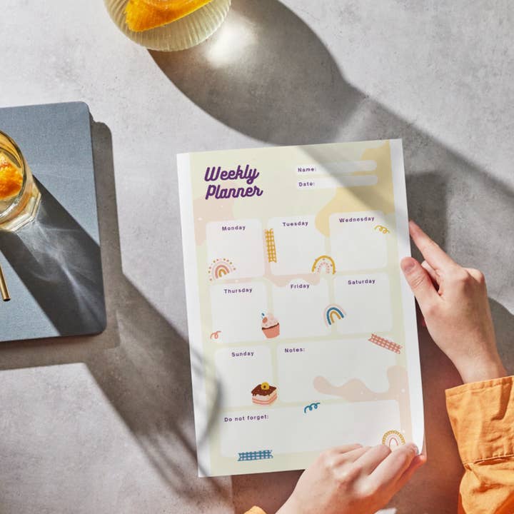 8X5 Weekly Planner, notepad for work, home office, school, rainbow cupcake for wholesale by Missh Shop