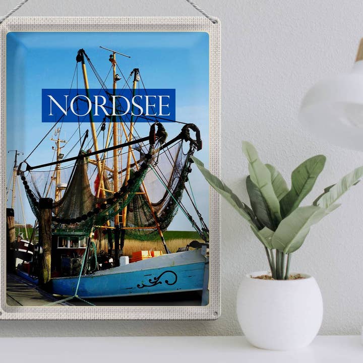 Femer - Wholesale Sign - Travel Tin Sign 30x40cm North Sea Fishing Boat Fishing Net2
