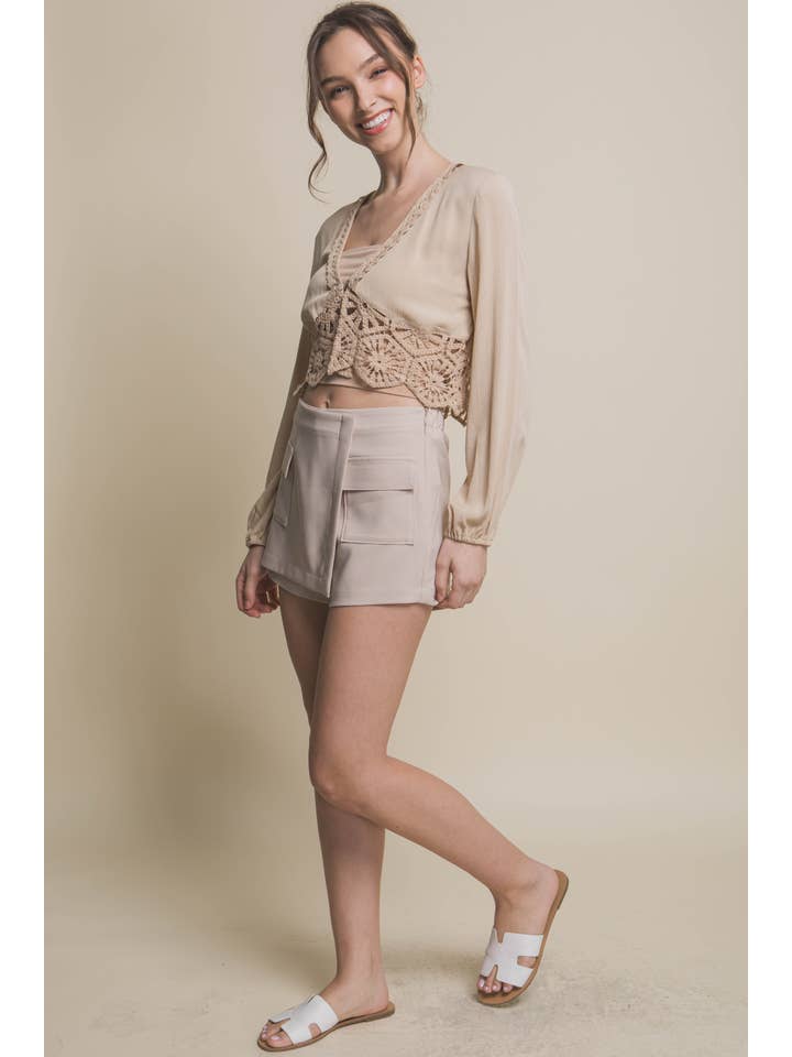 CC Wholesale Clothing - Venta al por mayor Falda pantalón - Mujer - Pantalones cortos Vertigo con bolsillos cargo