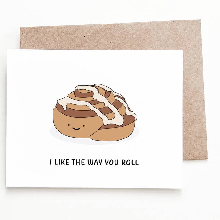 Cinnamon Roll Anniversary Card for wholesale by Nine Two Design