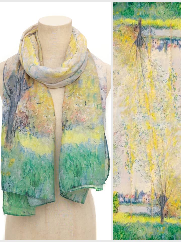 JC0711151 Claude Monet-The Willows Scarf for wholesale by JC Sunny Fashion