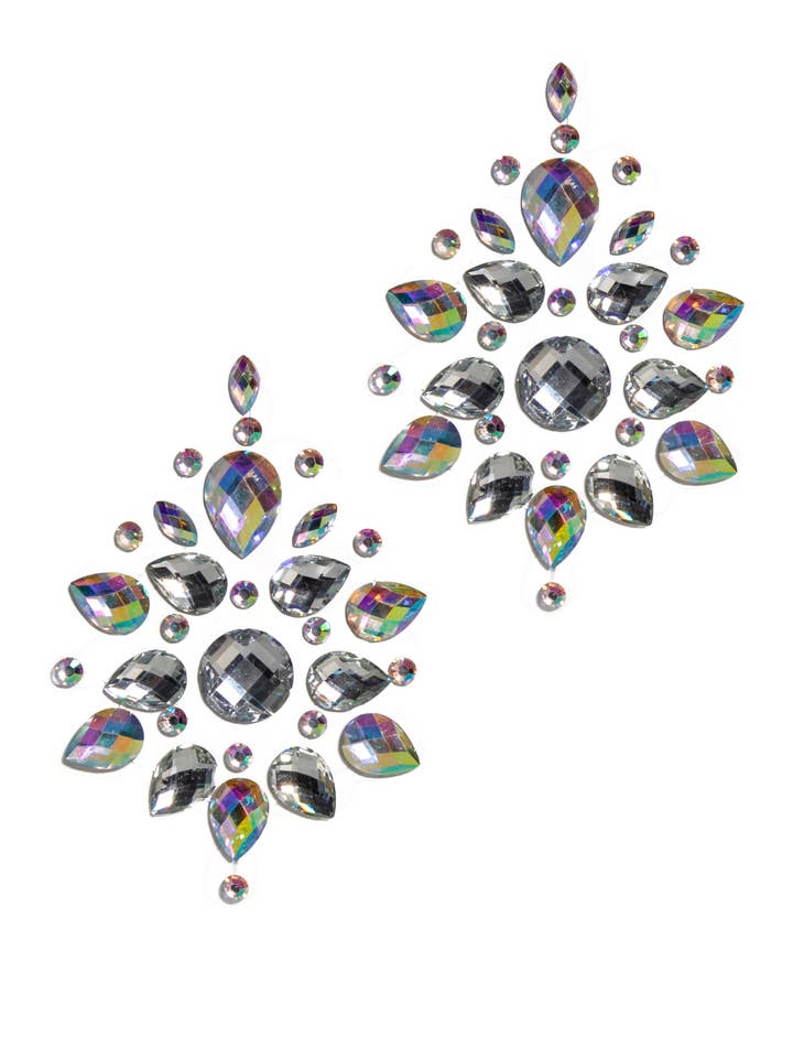 Cache-tétons en cristal d'aura pour festival de danse rave pour la vente par Midnight Ballerina