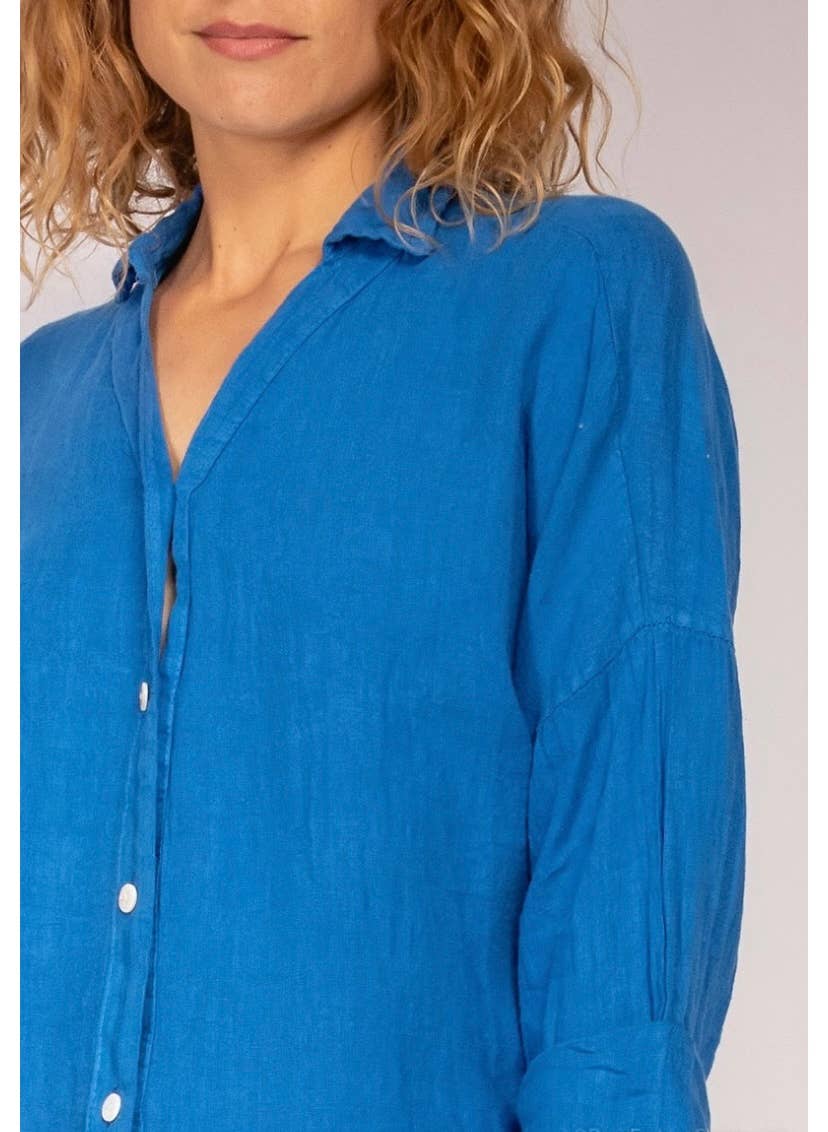 LINEN & COTTON HOUSE - Vente Chemise à col boutonné – femme - CHEMISE EN LIN. 48902 NINA44