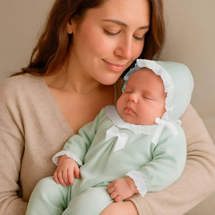 Babygrow en Sublieme Groene Muts voor wholesale door Pim-Pam-Pum