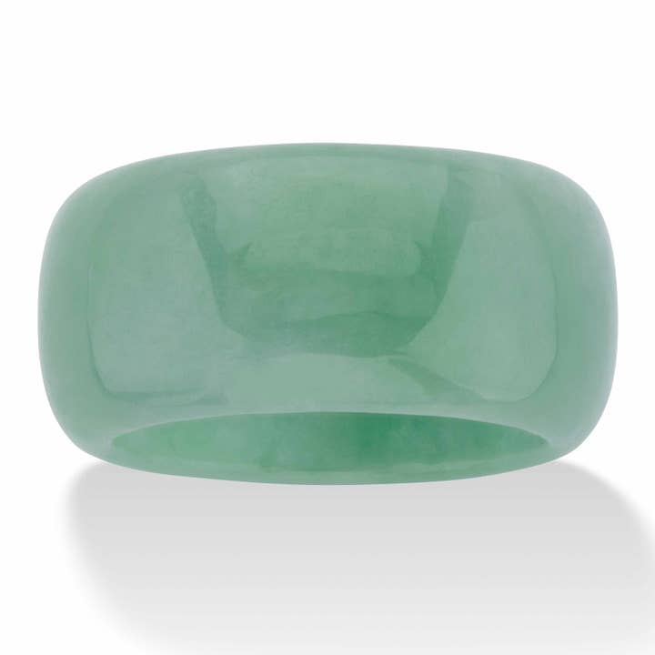 Genuine Green Jade Polished Eternity Ring for wholesale by PalmBeach Jewelry