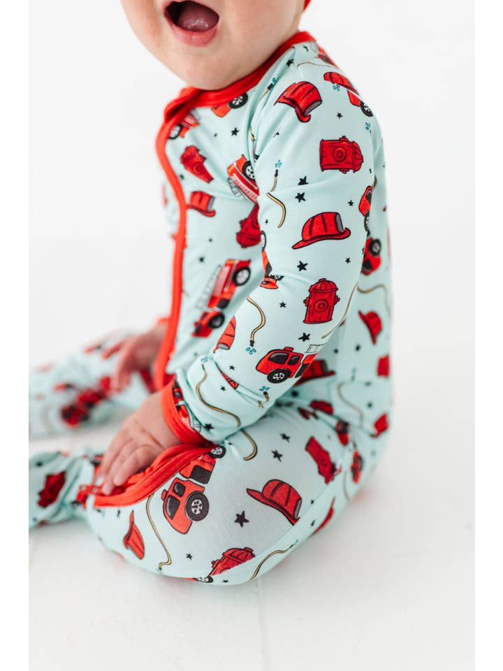 Little Pajama Co. - Wholesale Bodysuit (Footed) - Baby - Fire Truck Footed Onesie2