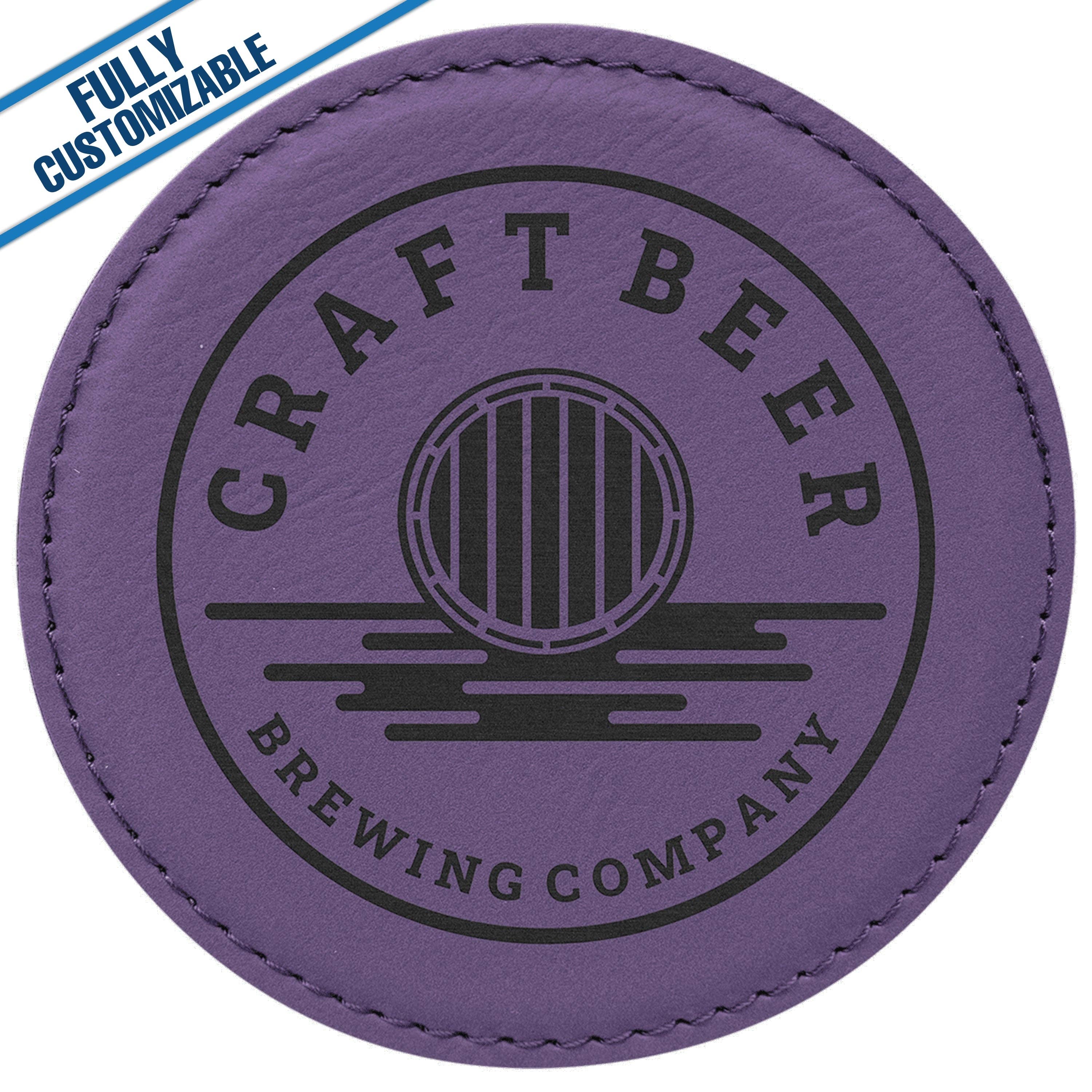 GiftWorksPlus - Wholesale Coasters - Engraved Leatherette Round Coasters - Fully Customizable16