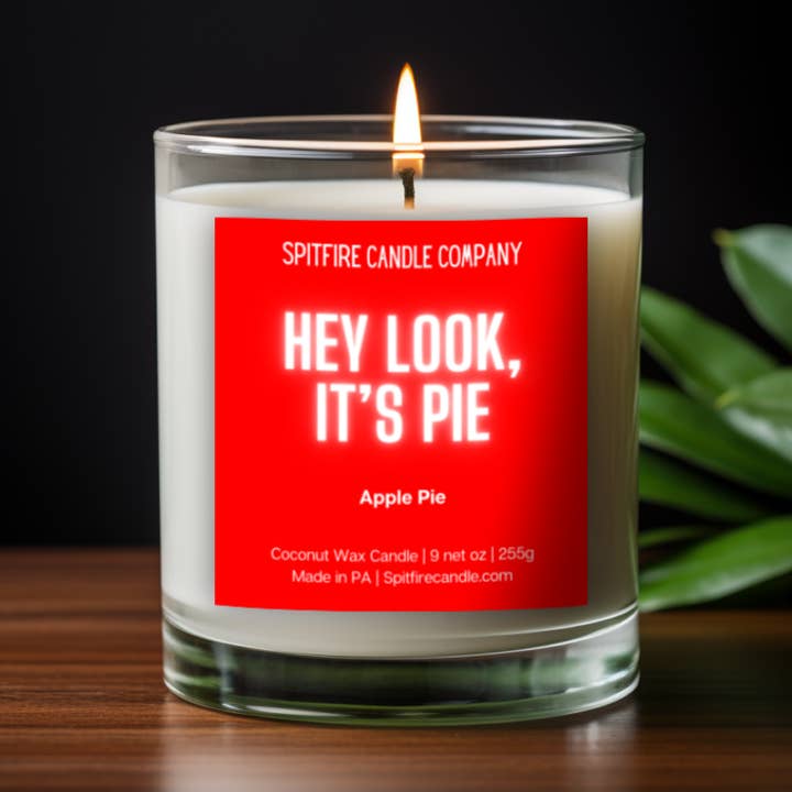 Hey Look, It’s Pie | Apple Pie Coconut Wax Scented Candle for wholesale by Spitfire Candle Company