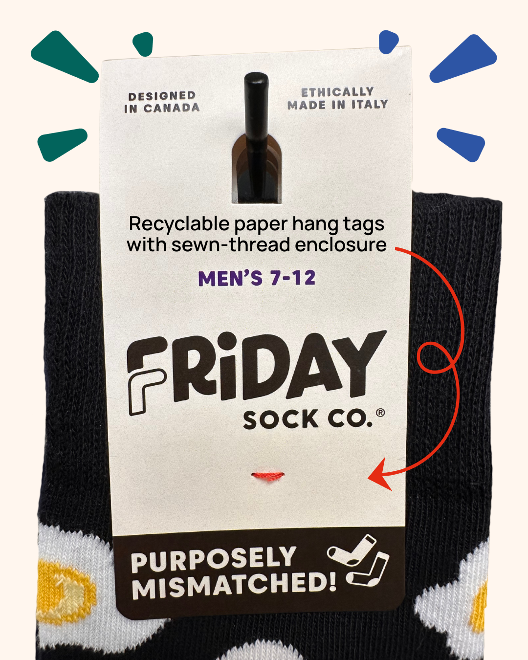 Friday Sock Co. - Wholesale Socks - Men's -  Men's Cat & Goldfish Mistmatched Socks4