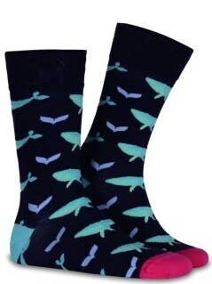 Hval og Planet Sjove Herresokker Gavesæt for engroshandel hos Socksbros LTD