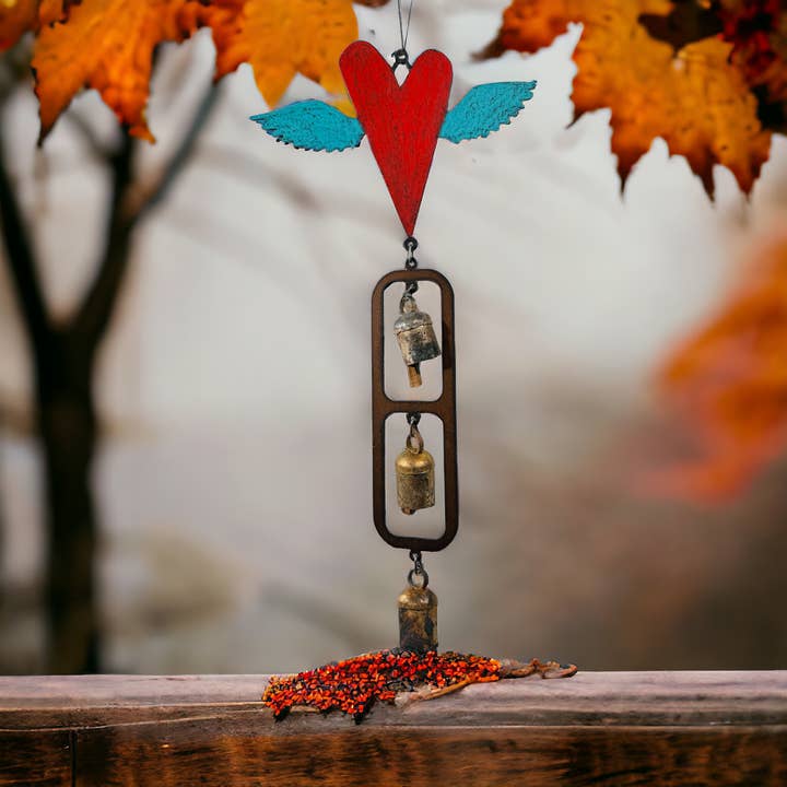Whimsies - Wholesale Wind Chime - Heart wind chime garden nana bells cute gift celestial patio