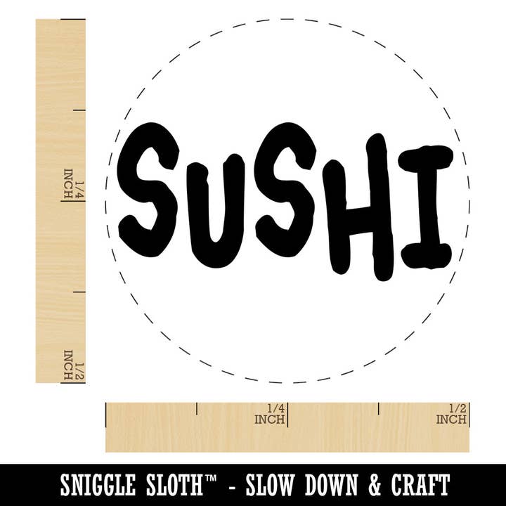 Sushi Fun Text Self-Inking Rubber Stamp for Stamping Crafting Planners for wholesale by Sniggle Sloth