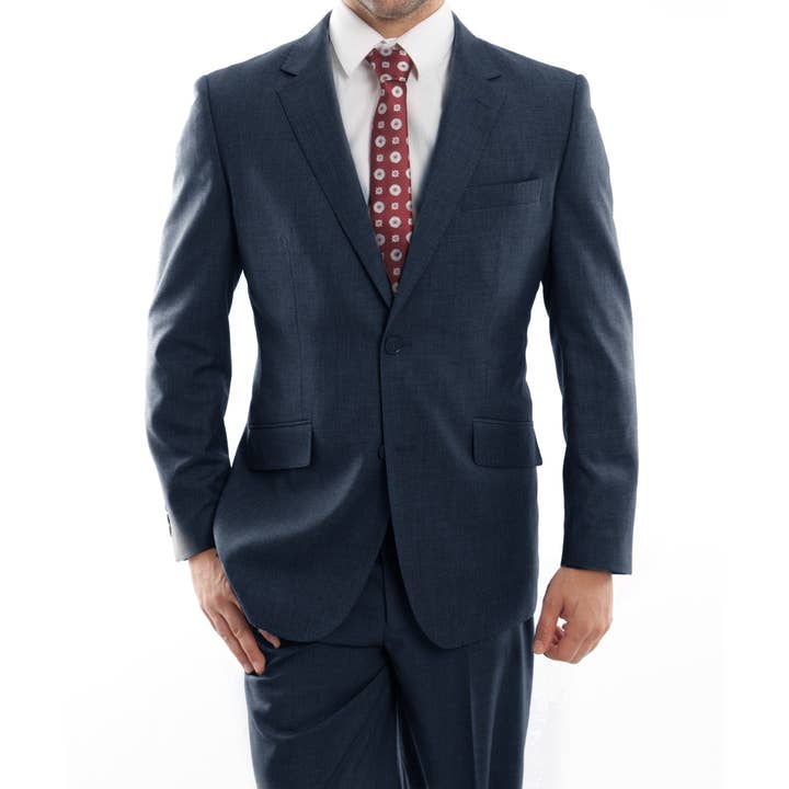 Mens Suit Premium Wool 2pc Modern Fit, Indigo for wholesale by Suits America